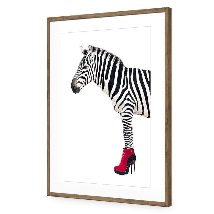 Zebra In Boots Red Wall Art