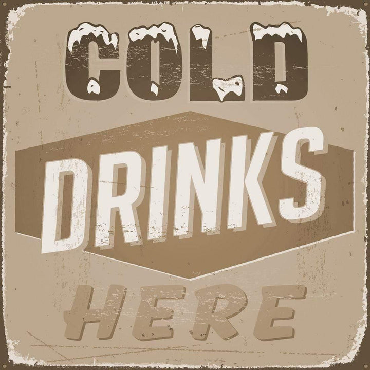 Cold Drinks Here, Sepia Wall Art