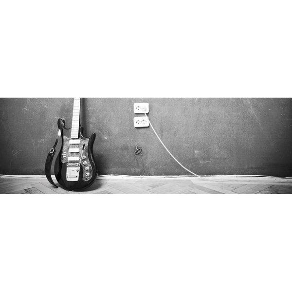 Vintage Guitar, Black and White (Long) Wall Art