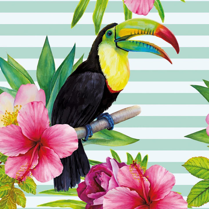 Hibiscus Toucan (square) Wall Art