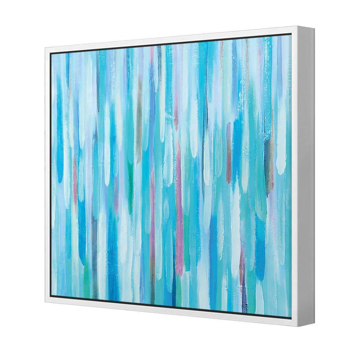 Painted Rain, Teal (Square) Wall Art