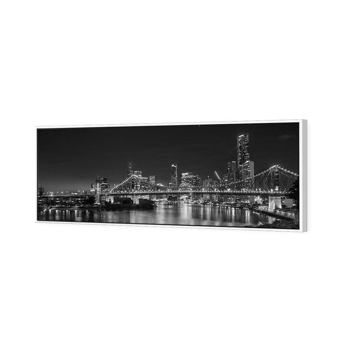 Story Bridge Alight Brisbane, Black and White (Long) Wall Art