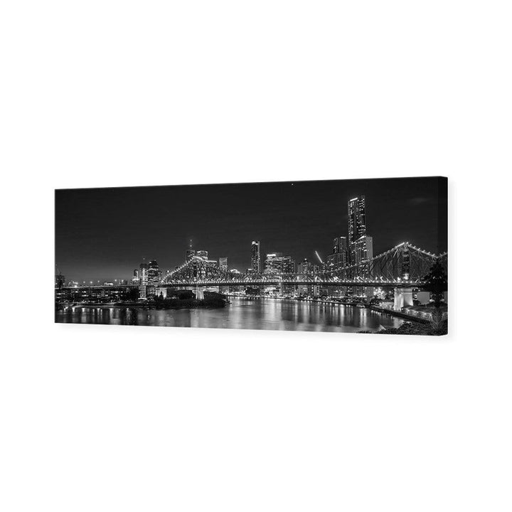 Story Bridge Alight Brisbane, Black and White (Long) Wall Art