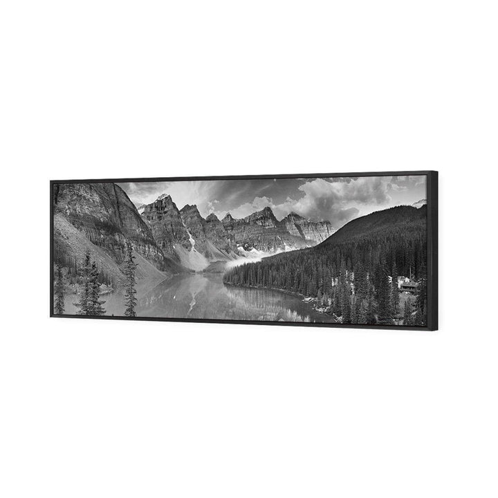 Canadian Lake Reflection, Black and White (Long) Wall Art