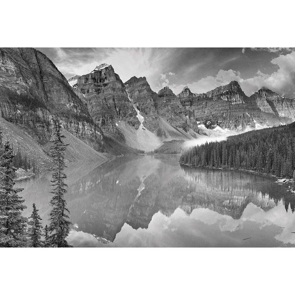 Canadian Lake Reflection, Black and White (Landscape) Wall Art