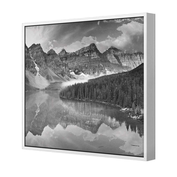 Canadian Lake Reflection, Black and White (Square) Wall Art
