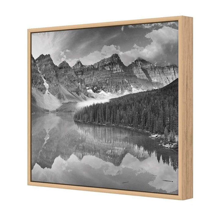 Canadian Lake Reflection, Black and White (Square) Wall Art
