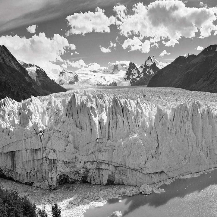 Patagonian Lake, Black and White (Square) Wall Art