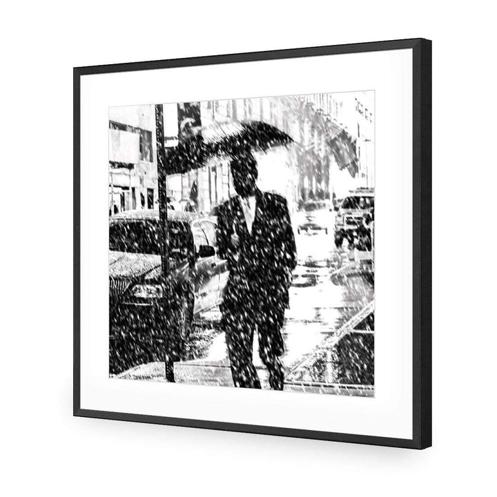 Suited to Snow, Black and White (Square) Wall Art