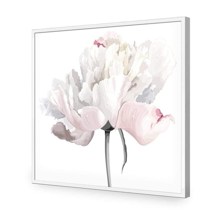 Delicate Bloom on White (Square) Wall Art