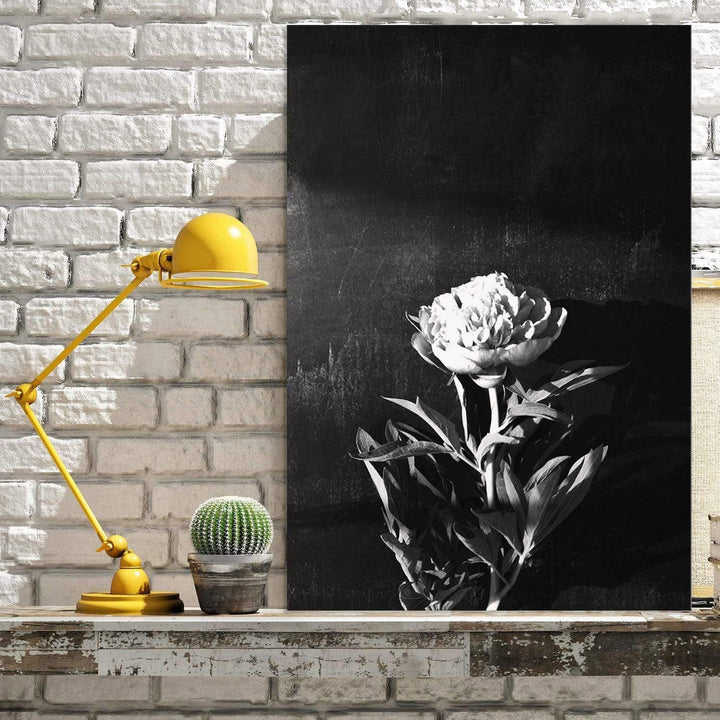 Peony Chalked, Black and White (Portrait) Wall Art