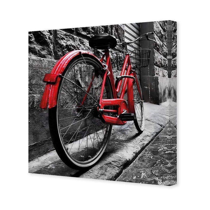 Retro Bike on Cobbles (Square) Wall Art