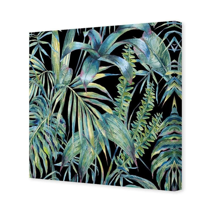Tropical Collective on Black (Square) Wall Art