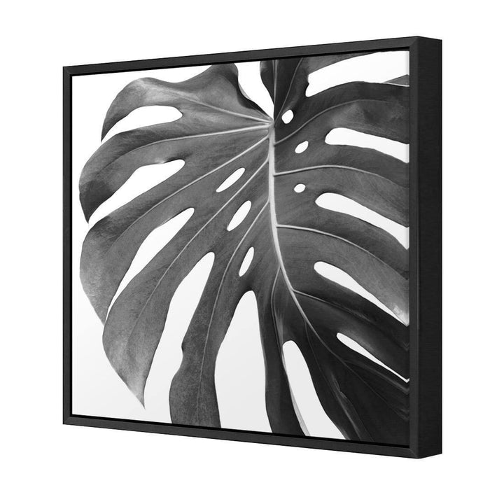 Monstera Perfection, Black and White (Square) Wall Art
