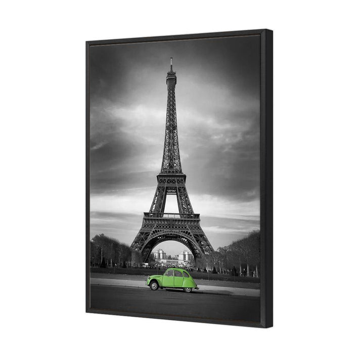 Citroen under Eiffel, Green Wall Art