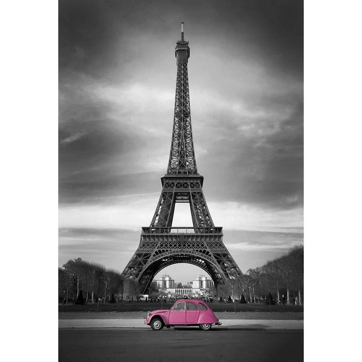 Citroen under Eiffel, Pink Wall Art