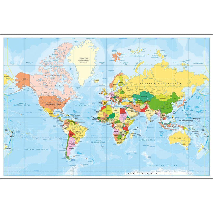 Political Map of the World Wall Art