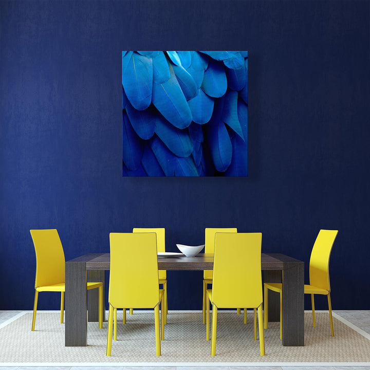 Macaw Feathers, Blue (Square) Wall Art