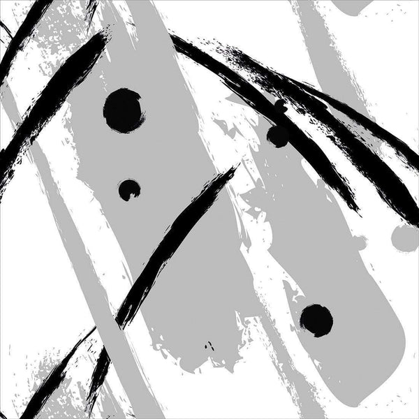 Strokes of Expression, Black and White (Square) Wall Art