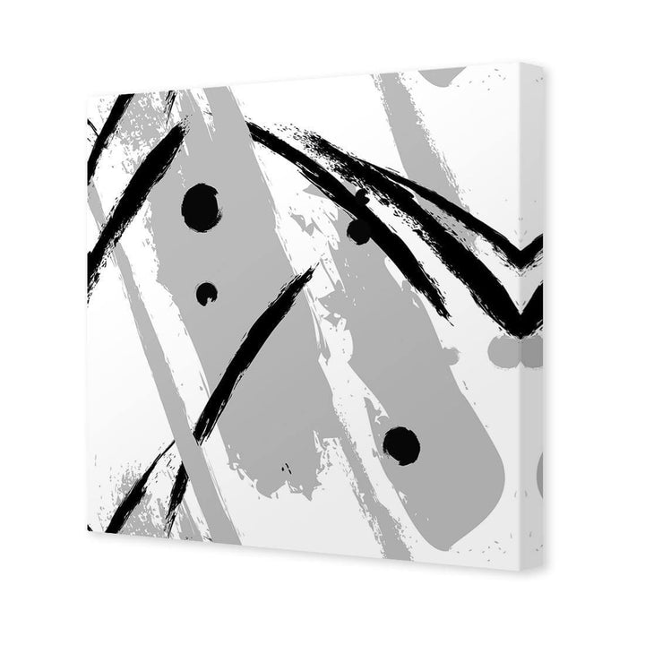 Strokes of Expression, Black and White (Square) Wall Art