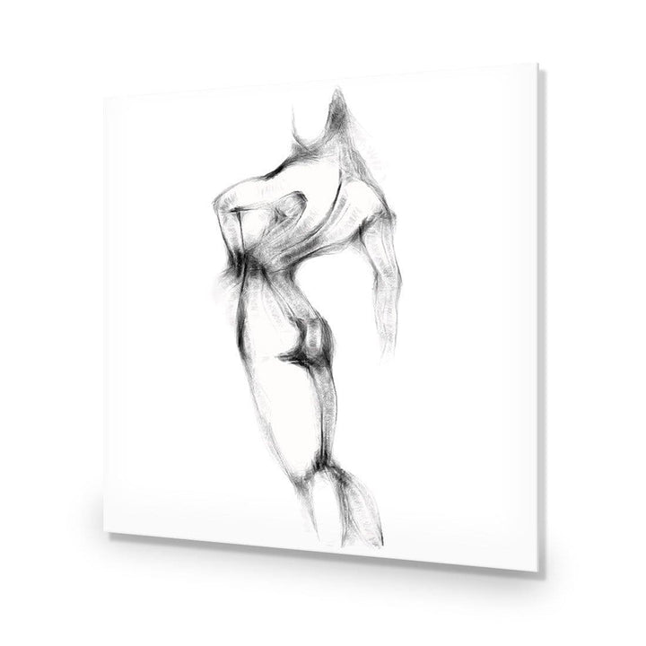Nude Silhouette Illustration (Square) Wall Art