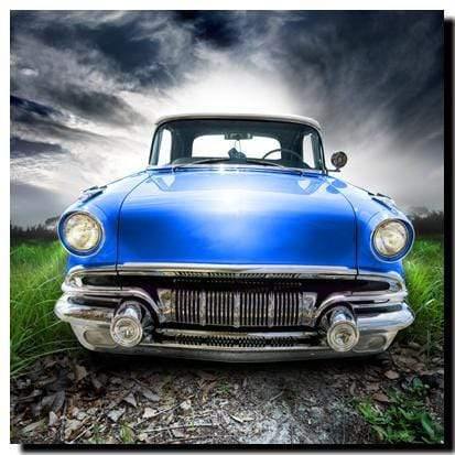 Vintage Coupe Car, Original - Light Blue Wall Art
