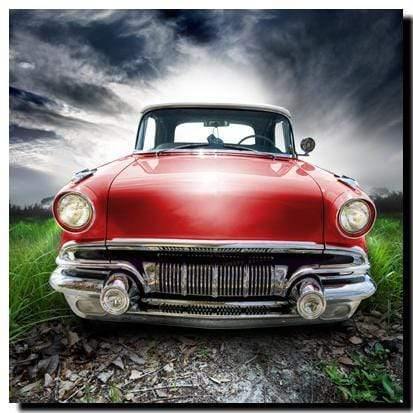Vintage Coupe Car, Original - Light Red Wall Art
