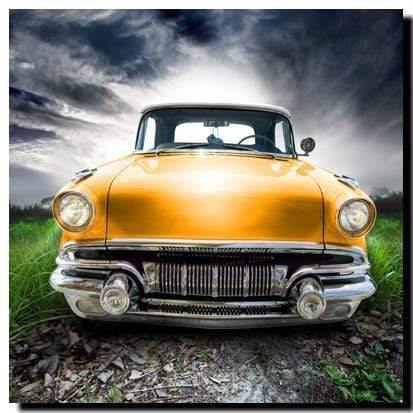 Vintage Coupe Car, Original - Yellow Wall Art