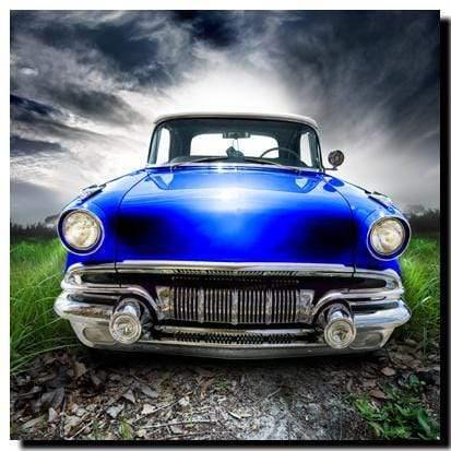 Vintage Coupe Car, Original - Dark Blue Wall Art