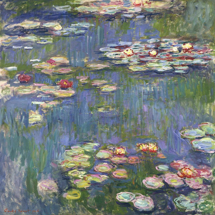 Red Water Lilies By Monet Wall Art