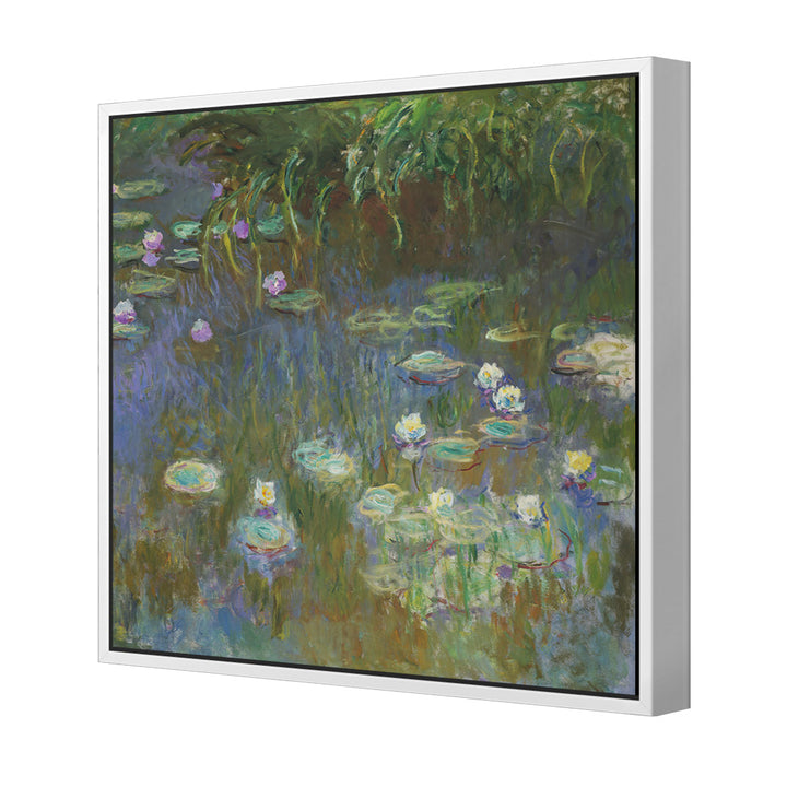 White and Purple Water Lilies By Monet Wall Art