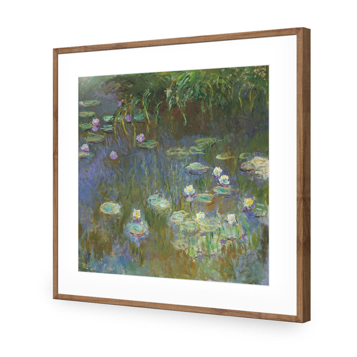 White and Purple Water Lilies By Monet Wall Art