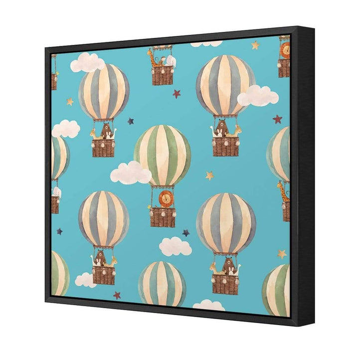 Zoo in the Air, Teal Wall Art