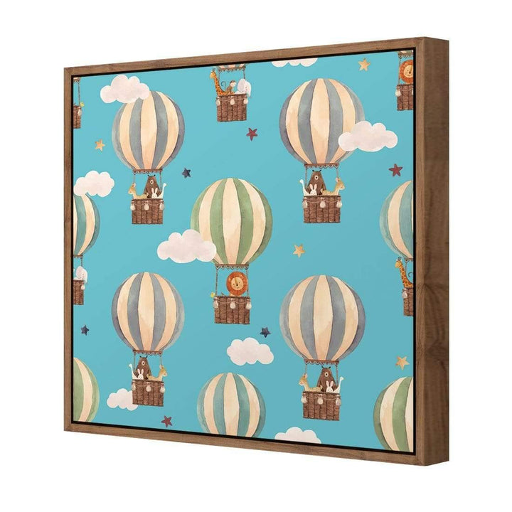 Zoo in the Air, Teal Wall Art