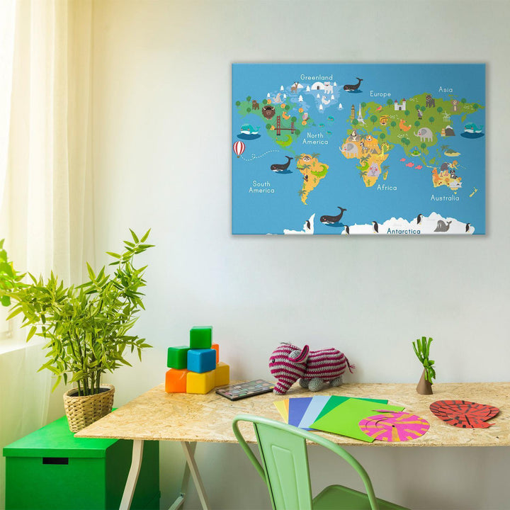 Nursery World Map Wall Art