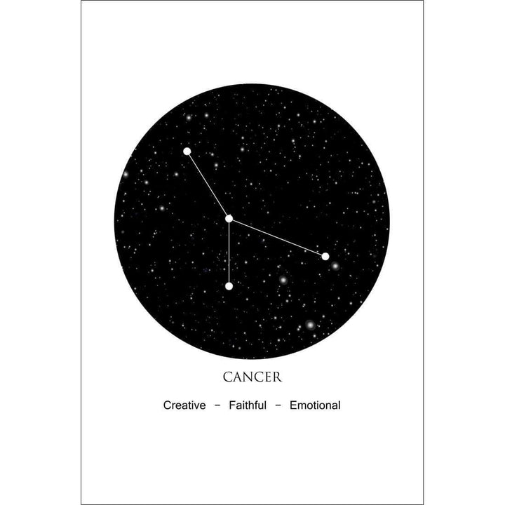 Zodiac Constellation Black - Cancer Wall Art