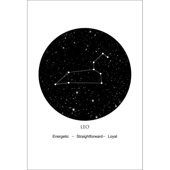 Zodiac Constellation Black - Leo Wall Art
