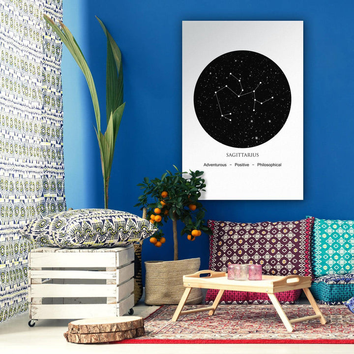 Zodiac Constellation Black - Sagittarius Wall Art