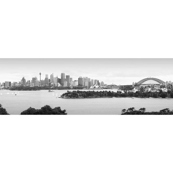 Sydney Afternoon, Black and White (long) Wall Art