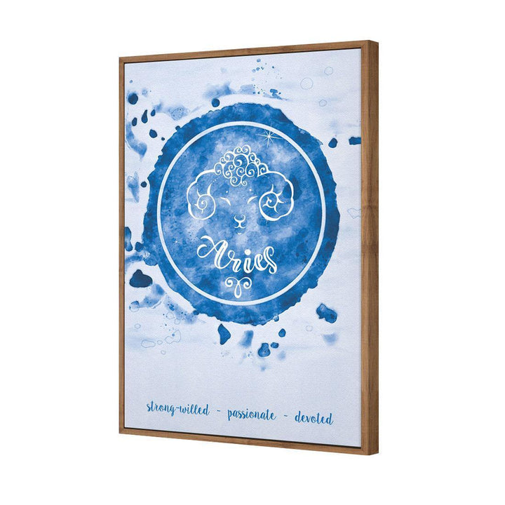 Aries Zodiac Watercolour, Blue Wall Art