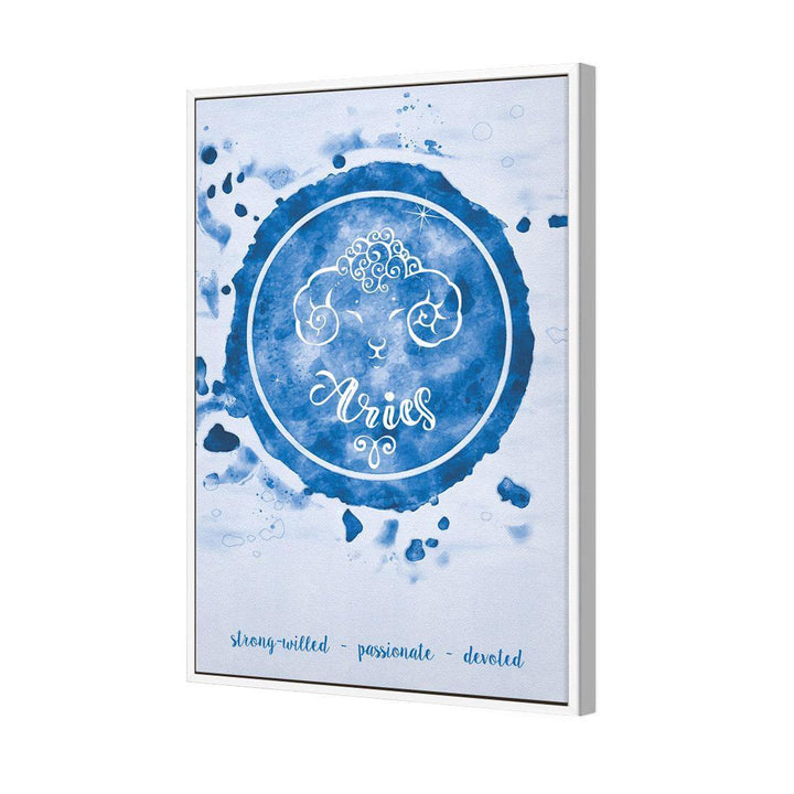 Aries Zodiac Watercolour, Blue Wall Art