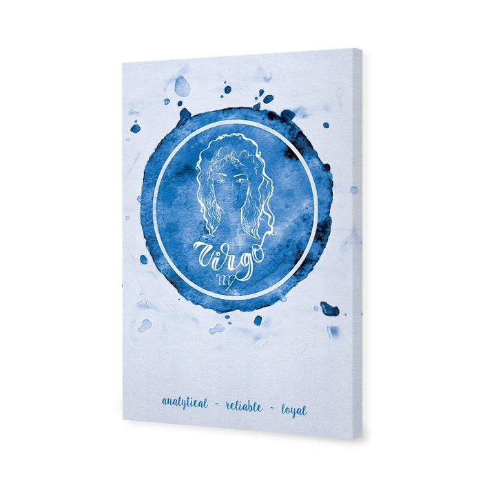 Virgo Zodiac Watercolour, Blue Wall Art