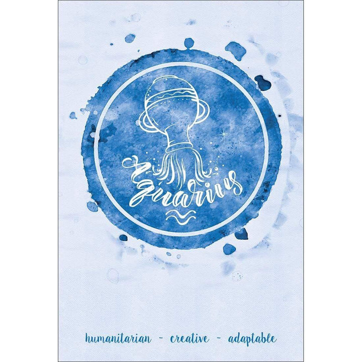 Aquarius Zodiac Watercolour, Blue Wall Art