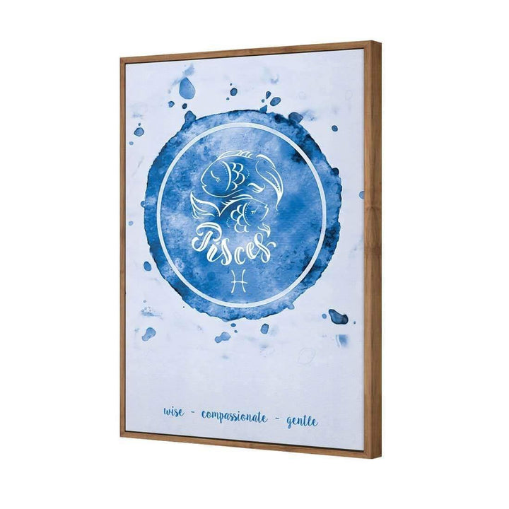 Pisces Zodiac Watercolour, Blue Wall Art