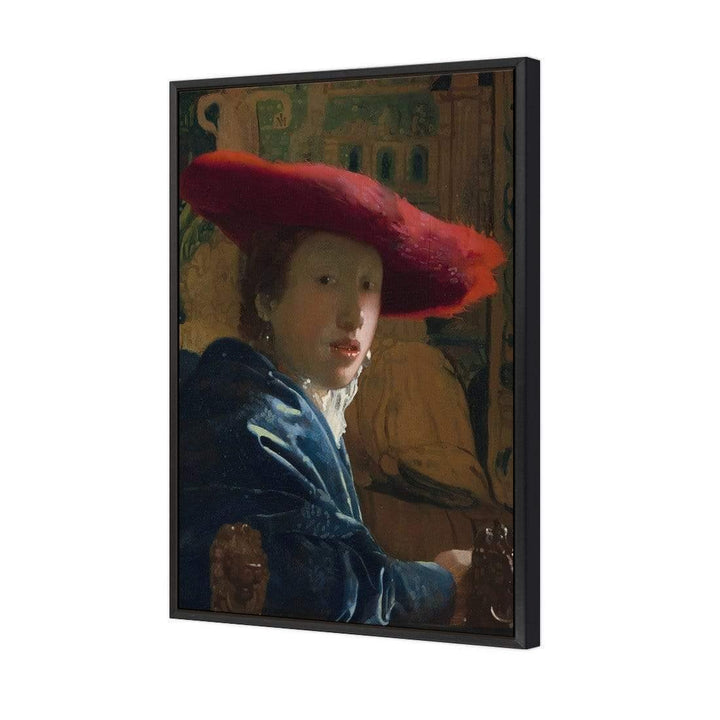 Girl with a Red Hat by Johannes Vermeer Wall Art