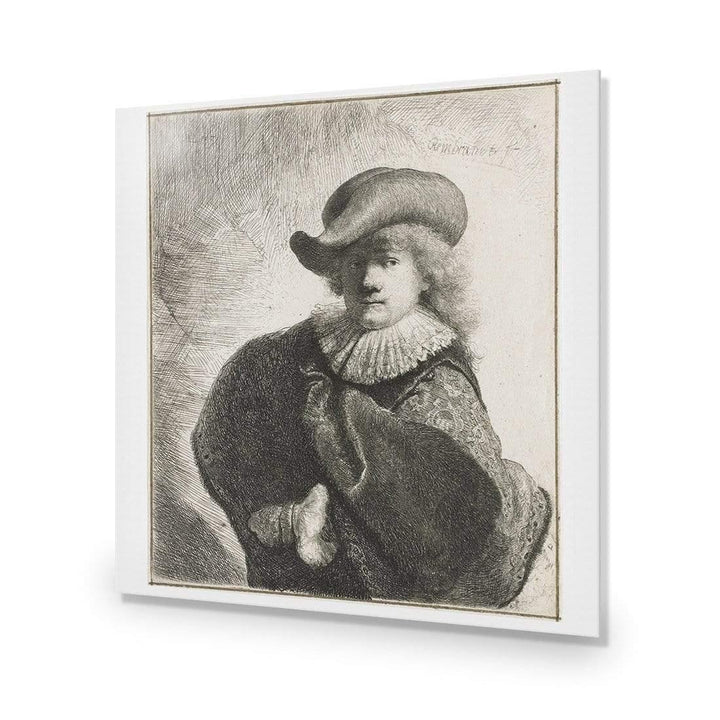 Self Portrait in a Soft Hat & Patterned Cloak by Rembrandt Wall Art