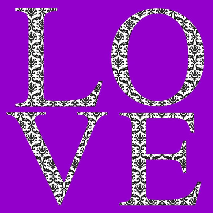 LOVE, purple Wall Art