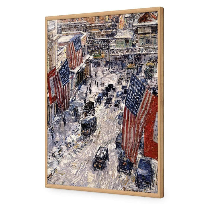 Flags on 57th Street, Winter 1918 by Childe Hassam Wall Art