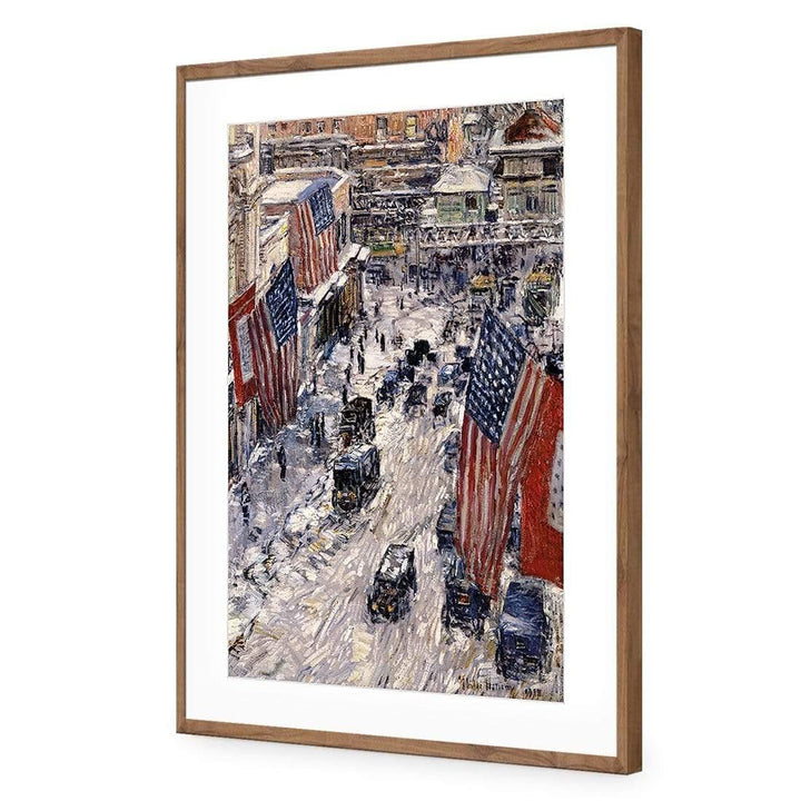 Flags on 57th Street, Winter 1918 by Childe Hassam Wall Art