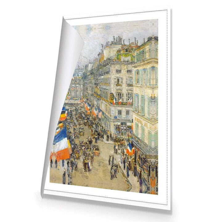 July 14th Bastille Day on Rue Daunou 1910 by Childe Hassam Wall Art